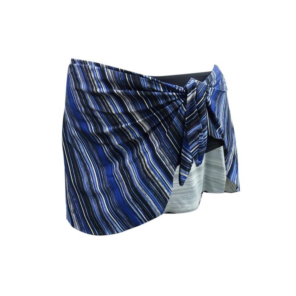 Contours by Coco Reef Women's Sarong Skirt Swim Bottom Swimsuit (L, Blue Multi)